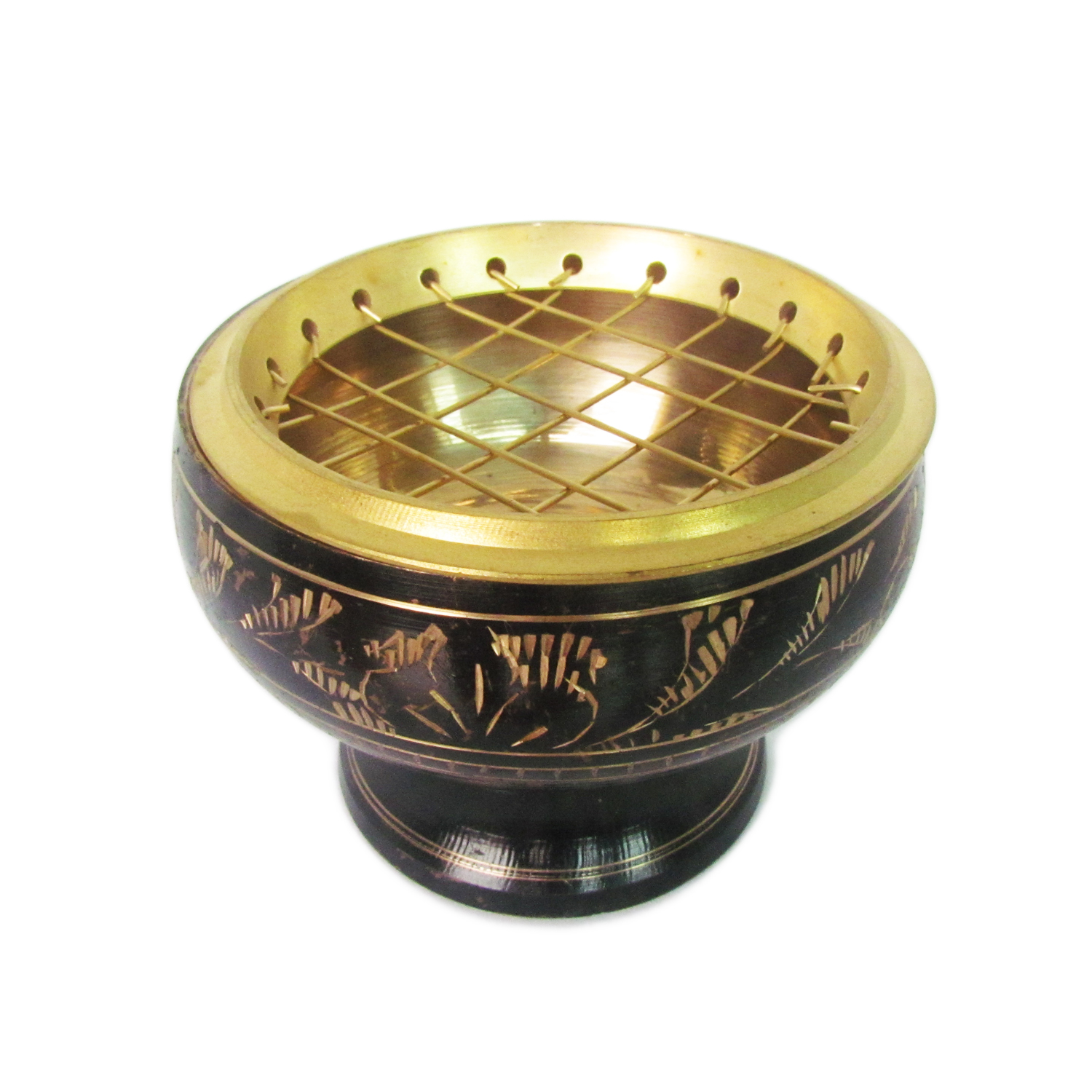 เตาเผาไม้หอม สีดำ ทอง กระถางธูป เครื่องหอมทุกชนิด ทำจากทองเหลืองแท้ + ไฟแช็คไอพ่น ไฟฟู่ หัวพ่น 1ชิ้น