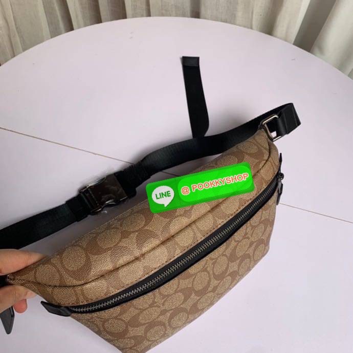 Coach GRADE BELT BAG IN SIGNATURE CANVAS (COACH C1411) Signature coated canvas and refined calf leather| Inside multifunction pocket| Zip closure, fabric lining| Outside zip pocket| Adjustable strap for wear at waist