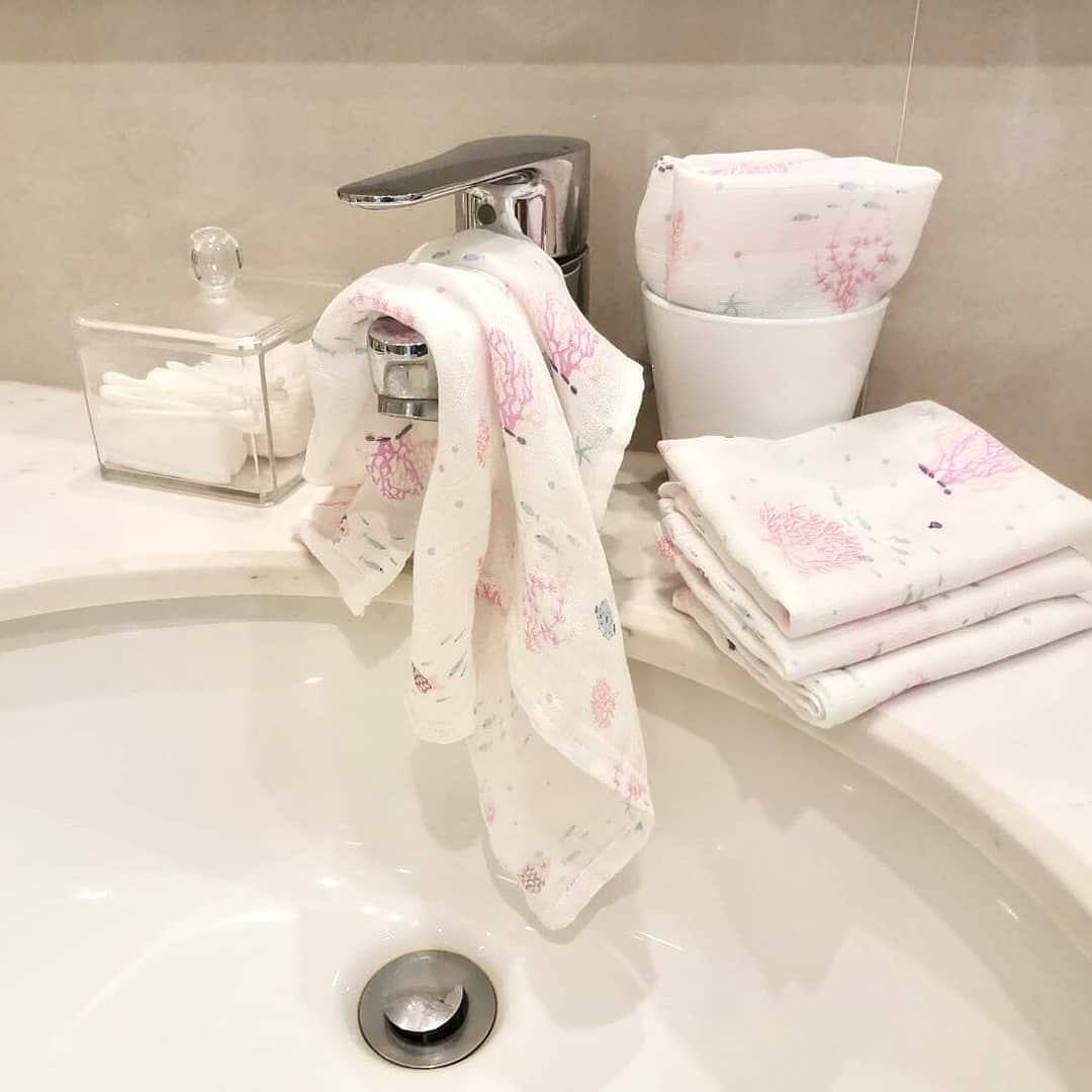 Sofflin ผ้าอาบน้ำ ผ้าเช็ดหน้ามัสลินใยไผ่ ขนาด 12 นิ้ว(แพ็ค 6ชิ้น)