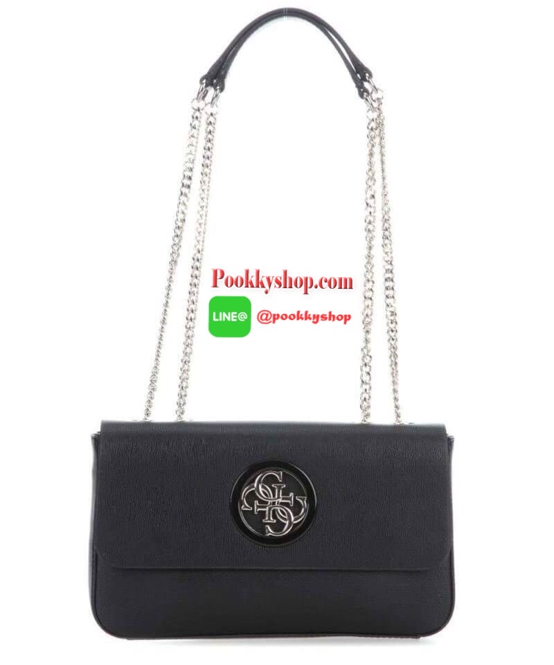 Guess Open Road Crossbody bag กระเป๋าสะพายข้างรุ่นใหม่ชนช้อปจากGuess สะพายได้ทั้งสายคู่และสายเดี่ยวในสไตล์ครอสบอดีร์ก็ได้ สายสะพายโซ่ต่อหนังไม่เจ็บบ่า วัสดุหนังsynthetic เปิดปิดด้วยกระดุมแม่เหล็ก2ตำแหน่ง ภายในใช้งานหลัก ช่องมือถือ และช่องซิป ใส่มินิไอแพค/