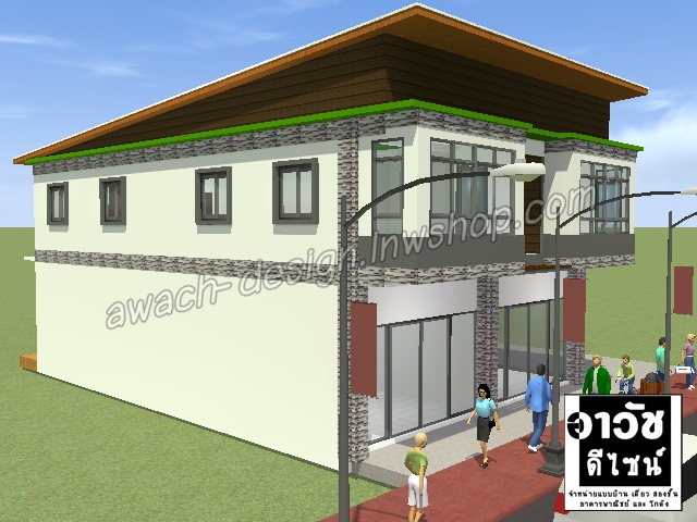 C0324 แบบอาคารพาณิชย์ 2 ชั้น 4 ห้องนอน