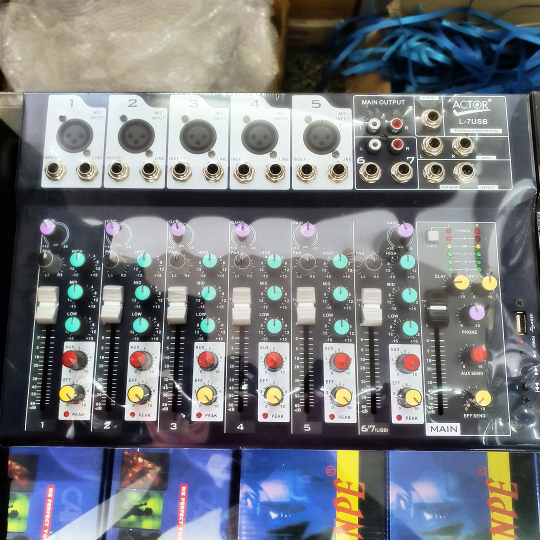 มิกซ์เซอร์ mixer 7 ch ยี่ห้อ ACTOR รุ่น L-7USB