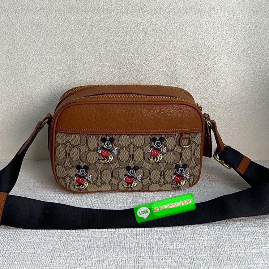Coach CL960 Disney X Coach Graham Crossbody In Signature Jacquard With Mickey Mouse Print Men Women Crossbody Sling Bag