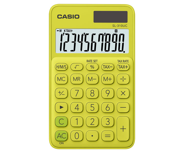 เครื่องคิดเลขพกพา 10 หลัก Casio # SL-310UC สีเหลือง