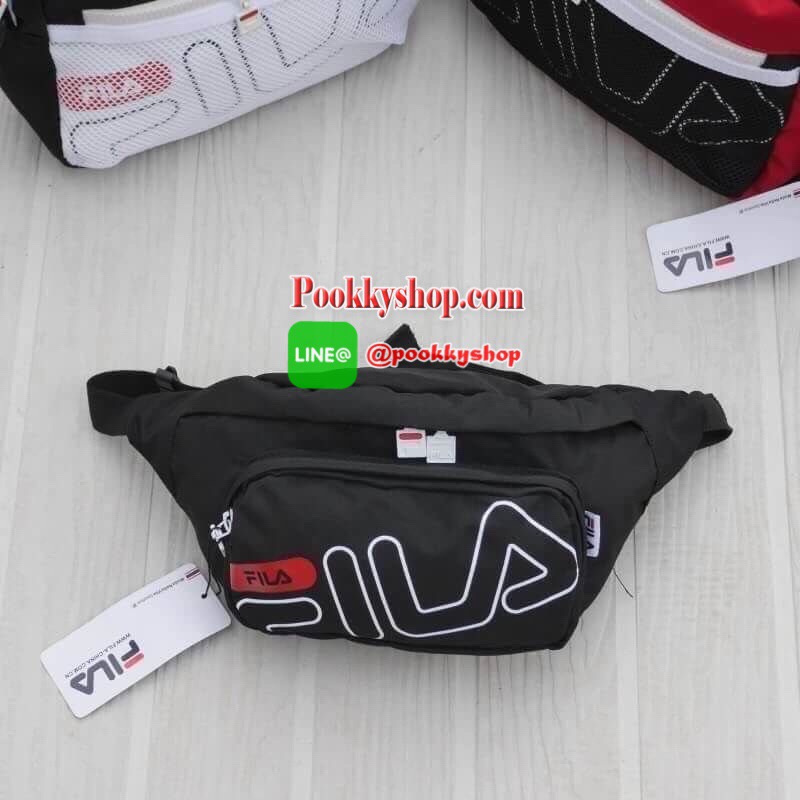 เข้าเพิ่ม ครบสี 5 สีค่ะ fila hip sack bag กระเป๋าคาดเอวและอก แท้ไม่ต้องรอพรีหรือหิ้วจากเกาหลี วัสดุผ้า Canvas หนาสวยนิ่ม หน้ากระเป๋าสกรีน Fila ตัวใหญ่ ดีไซน์กระเป๋าและสีสันที่สวยงามและทันสมัยเหมาะลุคใหม่ หัวซิปปั้ม