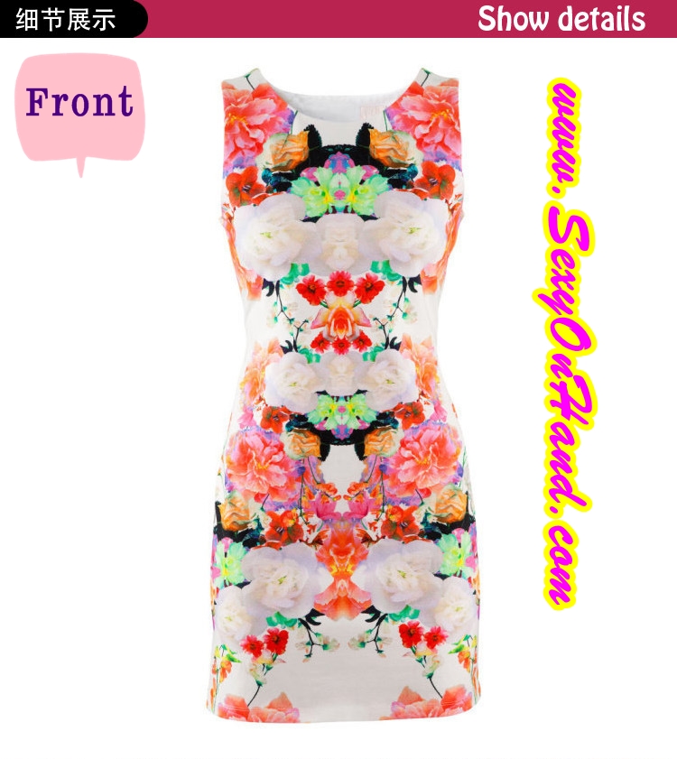 เดรสสั้น แขนกุด เข้ารูป ลายดอก พื้นขาว เนื้อผ้ายืด หรู สวมใส่สบายมากๆเลยคะ ชุดเดรสสั้นแขนกุดแบรนด์เนม H&M ลายดอก พื้นขาว สวยเปรี้ยวมากคะSize S/M