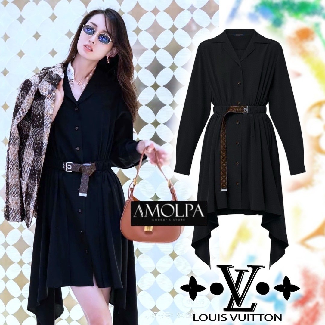 DRESS LOUIS VUITTON แต่งอะไหล่Monogramหนังน้ำตาล สวยหรู แต่งชาระย้า ผ้าดีสุดดดดดดดด ส๊วยยม๊ากกก น่ารักเข้ากันได้ดี๊ ได้ดี สุดฮฮิตตตต น่ารักกกมากกกกกก อย่างดี หนานุ่ม และเย็นๆ ห้ามพลาดเลยน๊า