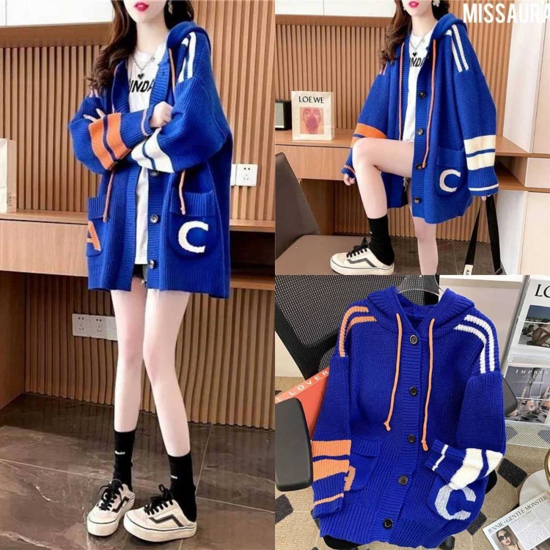 Detail : เสื้อคลุมไหมพรมงานมีhoodสวยผ้าดีนิ่ม