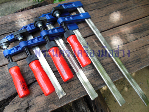 ปากกาอัดไม้ STD ตัว F (F Clamp, เอฟแคลมป์, อย่างดีก้านหนา)