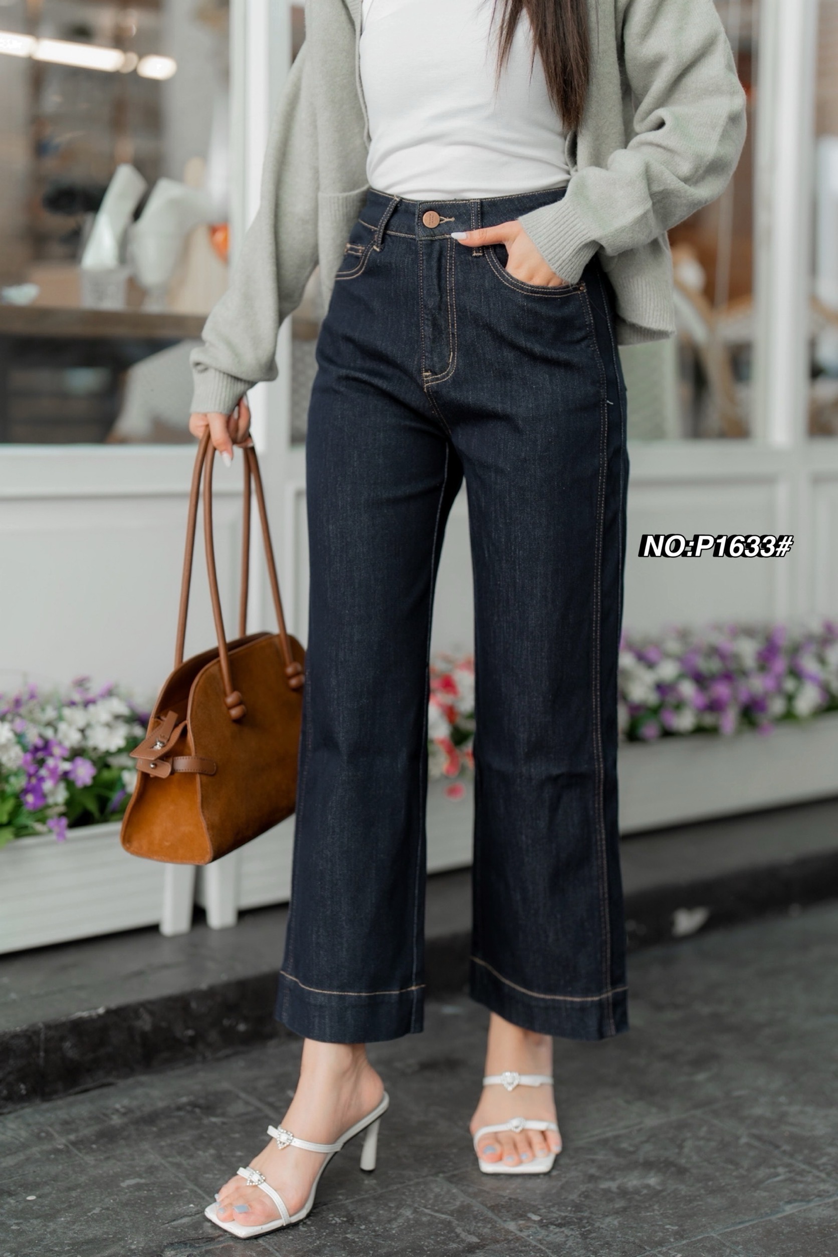 กางเกงแฟชั่น No. RG1633# -กางเกงยีนส์ขา8ส่วน ทรงมาใหม่คะ ทรงนี้ปีนี้มาแรงมากค่ะ