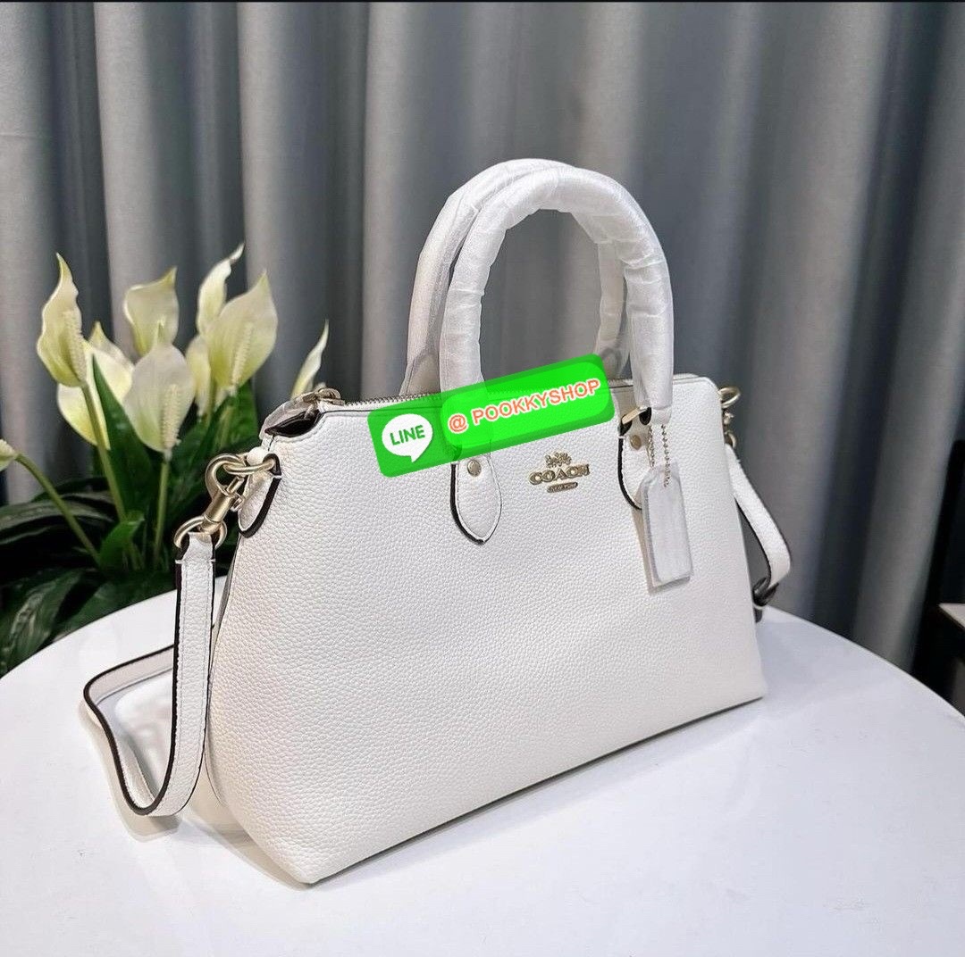 COACH CR157 GEORGIA SATCHEL IN SIGNATURE CANVAS GOLD/KHAKI SADDLE 2 COACH STYLE # CR157 | Signature coated canvas and smooth leather | Inside multifunction pocket | Zip-top closure, fabric lining | Handles with