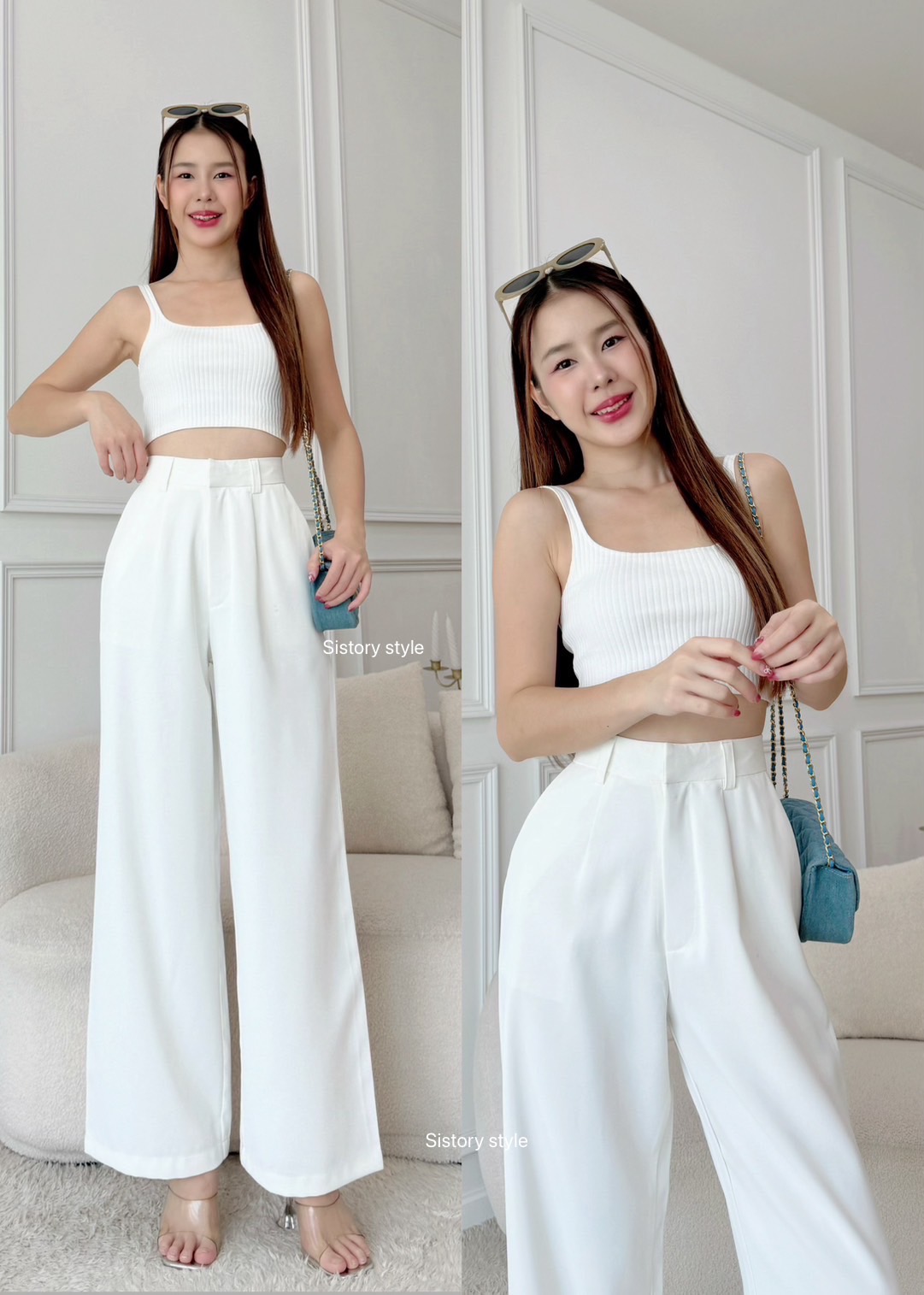 กางเกงแฟชั่น กระบอกใหญ่ จีบทวิส เก็บทรงสวย เลิกกังวลทั้งพุงและต้นขา