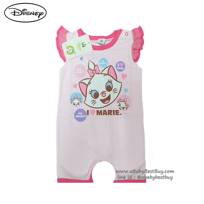 ชุดนอนเด็ก บอดี้สูทเด็ก เบบี้ Disney Marie ชุดแขนสั้นสีชมพู ดิสนีย์แท้ ลิขสิทธิ์แท้ (สำหรับเด็กอายุ 0-24 เดือน)