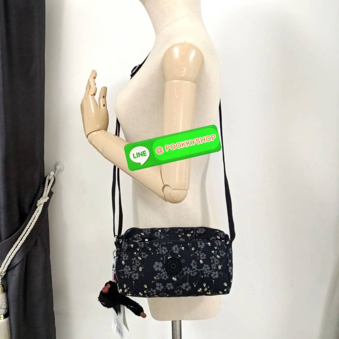 KIPLING Monkey program K16217 Seoul up sling bag รุ่น 3 ซิป สะพายข้าง ขนาดเล็กทรงสี่เหลี่ยมผืนผ้า วัสดุ Nylon 100% หลสกหลายฟังก์ชั่นใช้งาน ครบครันในใบเดียว