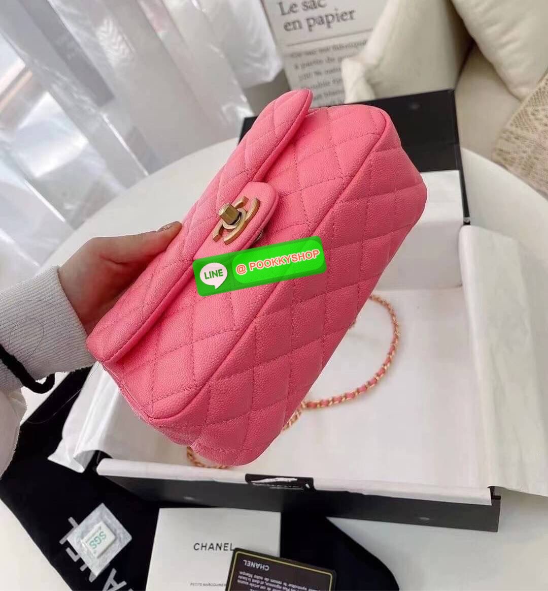 Chanel MINI FLAP BAG CAVIAR Leather GOlD tone hardware