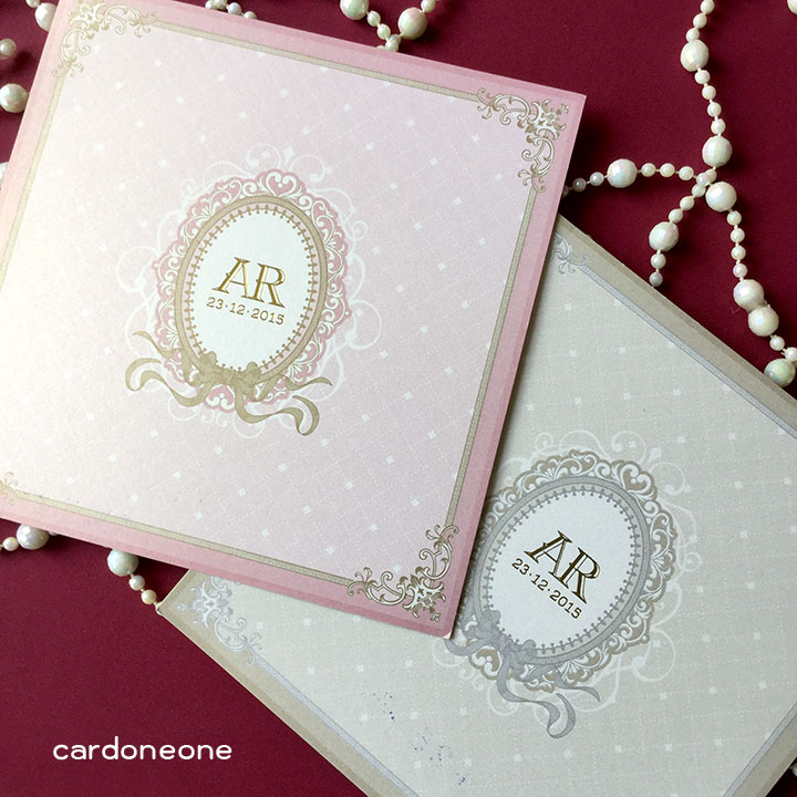 การ์ดแต่งงานวินเทจ การ์ดใบเดียว