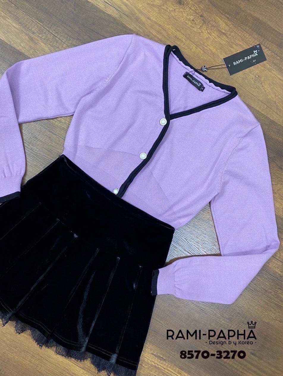 ชุดเซทแฟชั่น Set เสื้อไหมพรมสีสันสวยสดใส เนื้อผ้านิ่มยืดหยุ่นอย่างดีสวมใส่สบาย