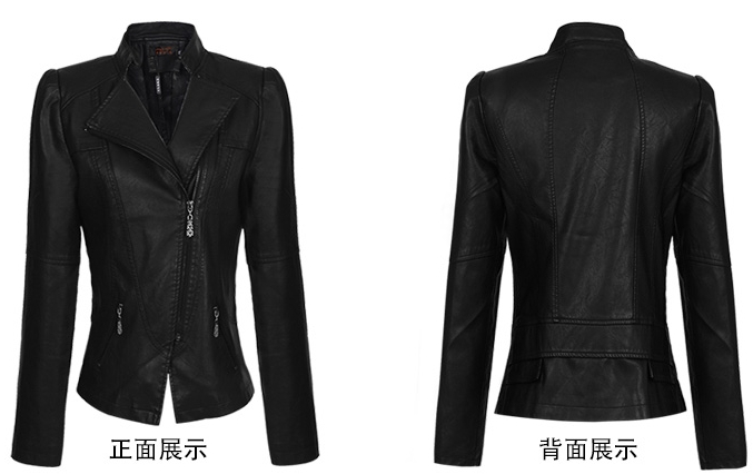 เสื้อผ้าแฟชั่นนำเข้า : เสื้อแจ็คเก็ต เสื้อหนังแฟชั่น พร้อมส่ง สีดำ คอจีน ดีเทลด้วยปกโฉบเฉี่ยว แต่งกระเป๋าหลอกด้วยซิบรูด สุดเท่ห์ รายละเอียดเพิ่มเติม : หนังเนื้อนิ่มหน้าใส่ แต่งผ้าซับใน