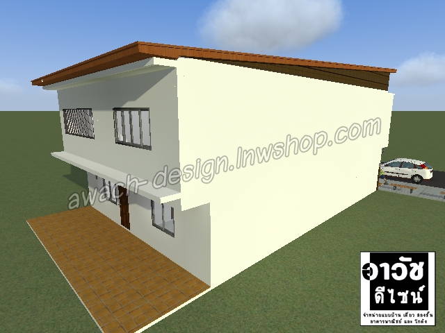 C0208 แบบอาคารพาณิชย์ 2 ชั้น 2 ห้องนอน