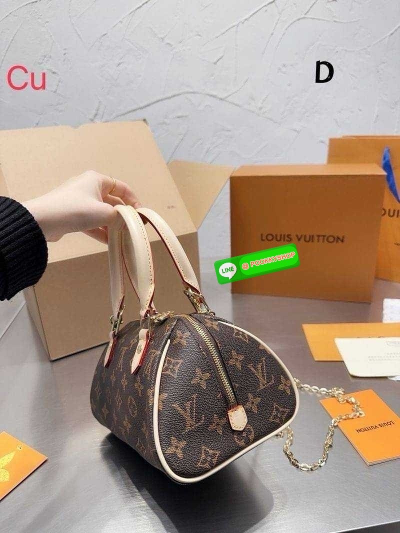 LV Ribera Monogram Bag / LV Speedy พร้อมส่ง กระเป๋าสะพายทรงทรงสปีดี้วินเทจ ดีไซส์ซิปโค้งมนสวยหรู มือจับในตัวใช้งานง่าย ภายในโล่งกว้าง พร้อมสายสะพายโซ่อะไหล่ทอง
