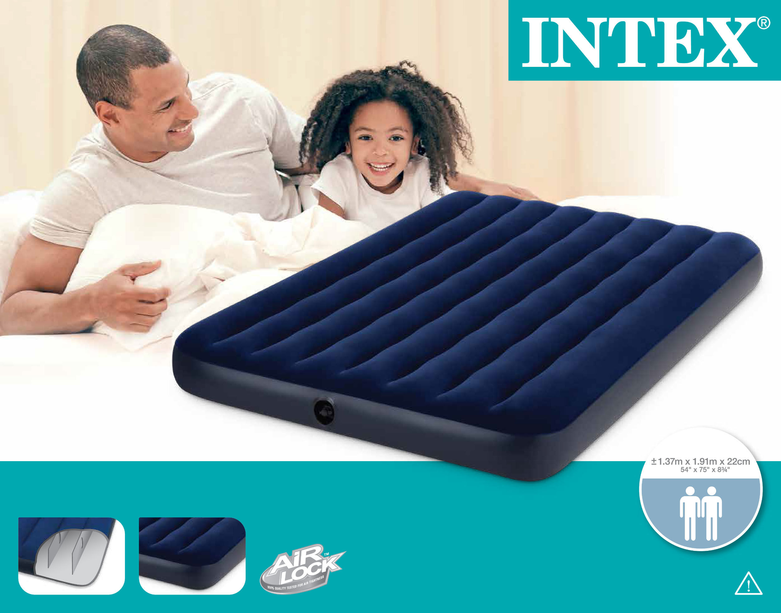 มีของพร้อมส่งนะคะ ที่นอนเป่าลม 4.5 ฟุต FULL CLASSIC DOWNY AIR BED ขนาด 1.37mx1.91mx22cm (68758)