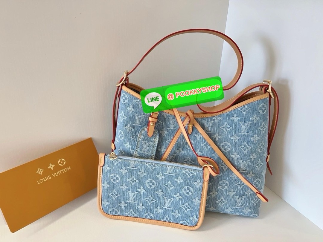 NEW ARRIVAL! ไม่ต้องตามหาแล้วจ้าา มีมาพร้อมส่งแล้ว ใหม่ล่าสุด LOUIS VUITTON CARRYALL PM DENIM BAG ((vip gift duty free ตปท)) 🔖พร้อมส่ง! สีใหม่คือสวยมากๆ วัสดุเดนิม((ยีนส์)) อย่างดี ทอลายแบรนด์นูนทั้งใบ ตัดขอบหนังแท้ค่ะ