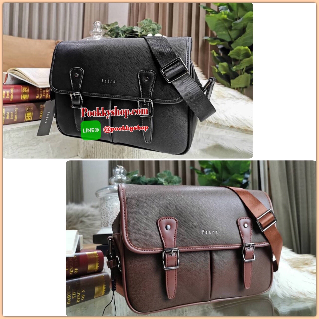 NEW ARRIVAL! PEDRO SAFFIANO MESSENGER BAG รุ่นใหม่ชนช็อปจาก Pedro แบรนด์ดังการันตรีคุณภาพด้วยเครือ Charles&Keith วัสดุหนัง Saffiano สวยหรูอยู่ทรงแข็งแรงไม่ย้วยเปิดปิดด้วยฝาปิดกระดุมแม่เหล็กพร้อมซิปด้านในสะดวกใช้ ด้านหน้าและด้านหลังยังมีช่องใส่ของ ขนาดกำลั