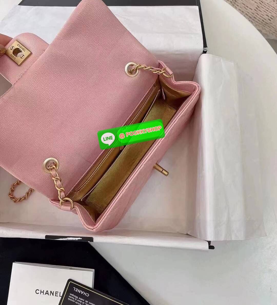 Chanel MINI FLAP BAG CAVIAR Leather GOlD tone hardware