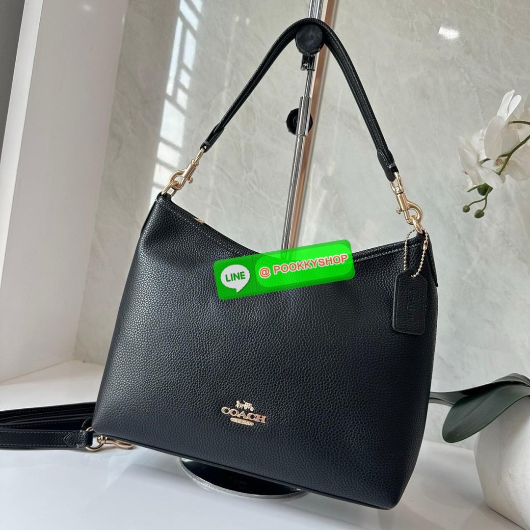 Coach Laurel Shoulder Bag Black CR148 🔖กระเป๋าสะพายข้าง/ไหล่ ทรง hobo สวยทันสมัยไม่มีเอาท์ 🔖วัสดุ : pebble leather 🔖เปิด - ปิด แบบซิปบน ภายในช่องโล่งกว้าง มีช่องรับแยกสองช่องมีซิปหนึ่งช่อง จุของได้เยอะ