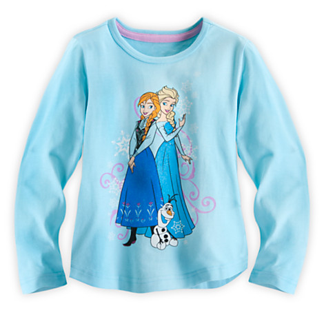 z Anna and Elsa Long Sleeve Tee for Girls - Frozen ของแท้ นำเข้าจากอเมริกา (Size:4)