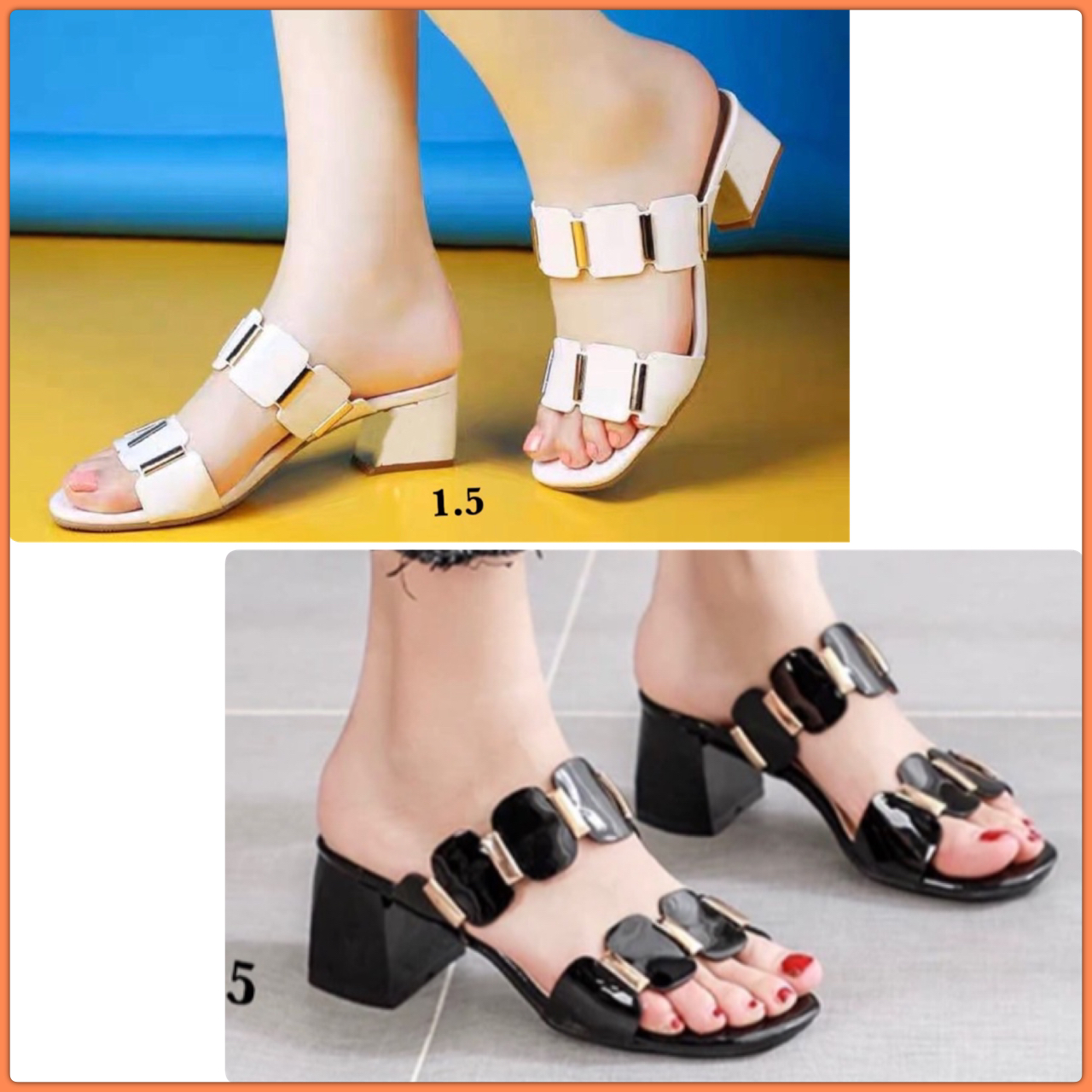 รองเท้าของสาวทันสมัย การันตียอดขายมากกว่าพันคู่ เพราะนอกจากสวมใส่ง่ายได้ทุกโอกาส ยังนิ่ม ด้านในซัพพอร์ตหลังเท้าด้วยผ้าขนนุ่มๆ อะไหล่ปิรามิด สีทอง ขับผิวไปอีก รอบนี้มา 2 ส้น นะคะ ส้นสูง 1.5 นิ้ว สำหรับสาวขี้เมื่อย และส้น 2.5 นิ้วของสาวเปรี้ยวสาวเก๋ เลือกตา