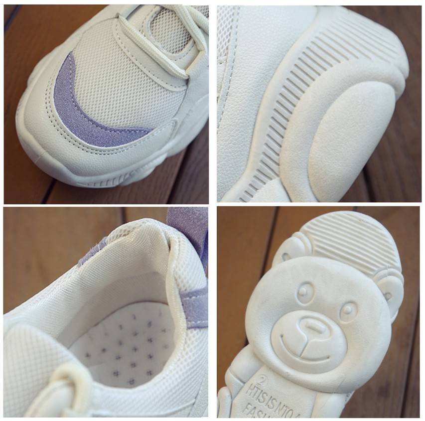 ITEM SO HOT !!!! (hot) (hot)(hot)(hot) สินค้ามาใหม่พร้อมส่งค่ะ แฟชั่นเกร๋ๆอินเทรนด์มาแรงงง เก๋สุดชิคสุดด้วยพื้นแต่งลายหน้าหมีมอส ใส่ประทับรอยเท้าไปทางไหนก็น่าร๊ากกก รองเท้าผ้าใบแฟชั่น งานคุณภาพ วัสดุผ้าใบเนื้อตาข่ายระบายอากาศแต่งลายด้วยหนัง pu เนื้อหนานิ่