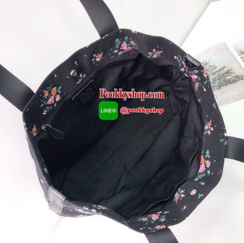 Coach DISNEY X COACH TOTE WITH ROSE BOUQUET PRINT AND THUMPER (COACH 91116) SV/MIDNIGHT MULTI