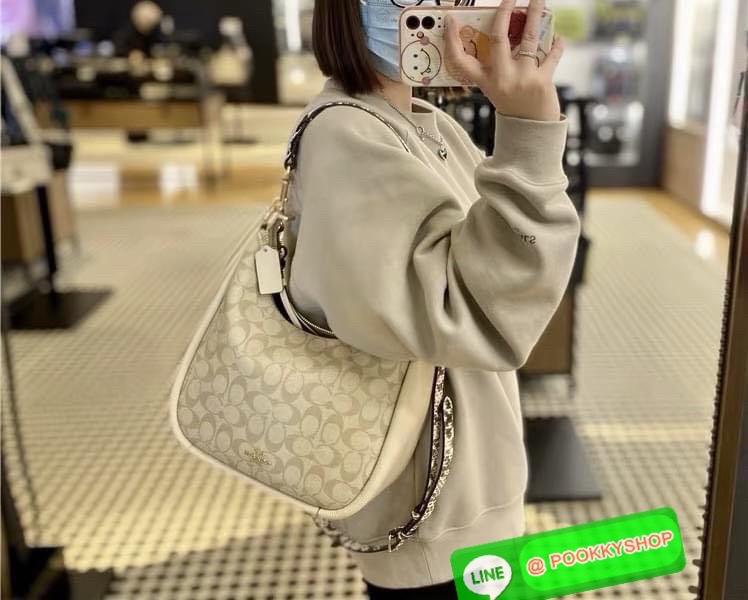 Coach C9190 Jules Hobo Shoulder Crossbody bag Refined pebble leather Inside zip and multifunction pockets Zip-top closure, fabric lining Detachable handle with 11" drop Outside zip pocket