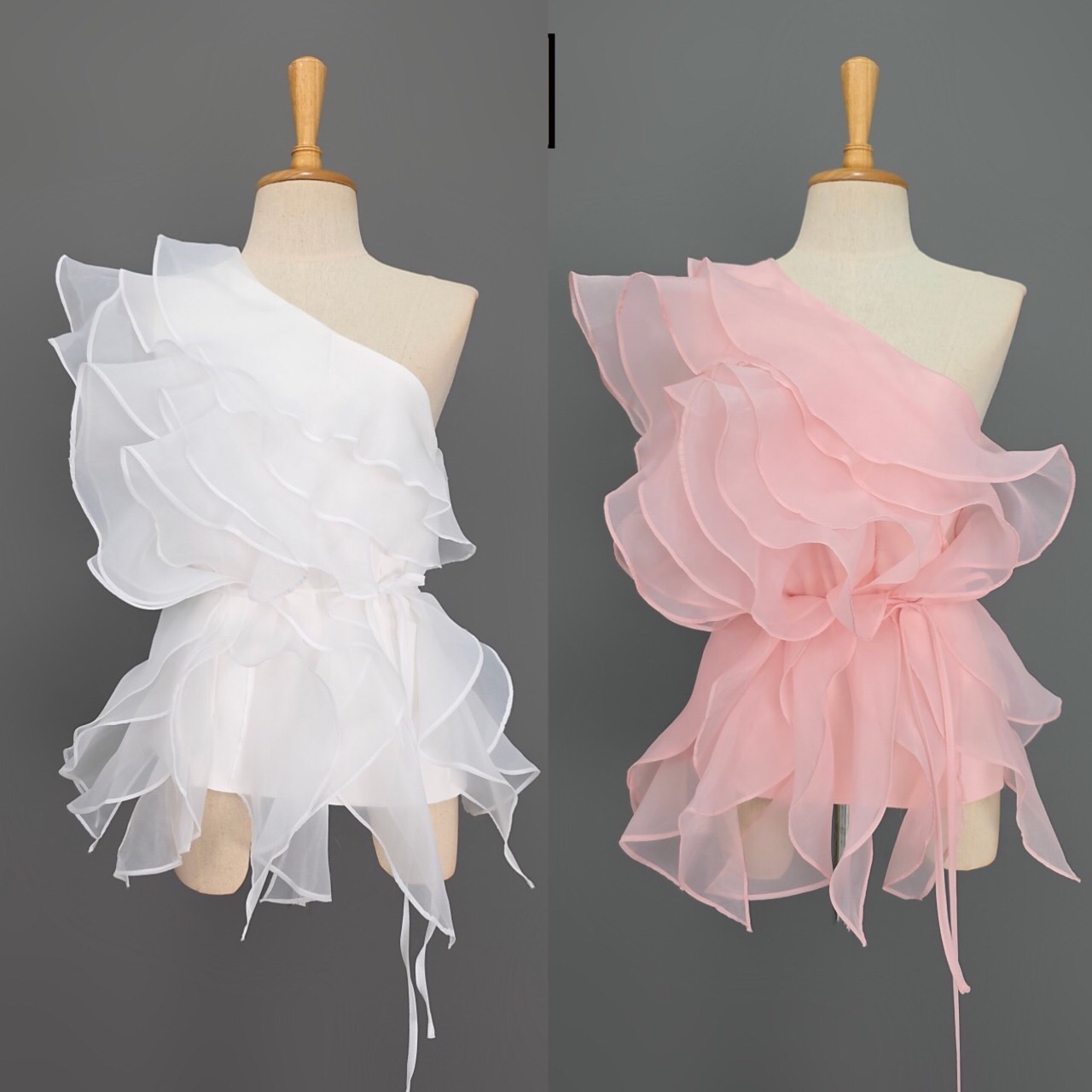 เสื้อแฟชั่น เสื้อแขนกุดไหล่เดียว