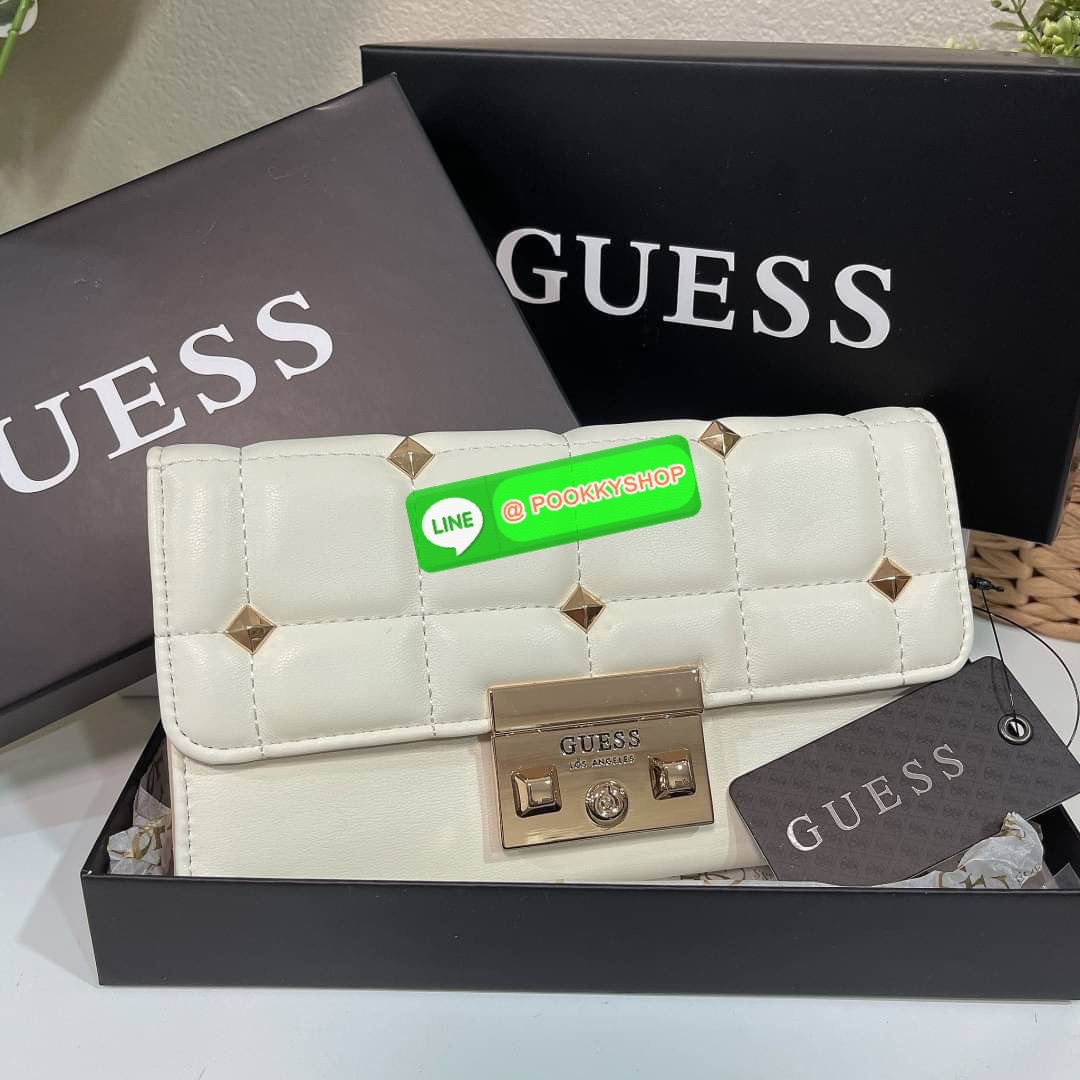 Guess แท้ Outlet กระเป๋าตัง ใบยาว เปิดปิดด้วยกระดุมแม่เหล็ก ใครชอบใส่บัตรได้เยอะ ต้องรุ่นนี้เลย