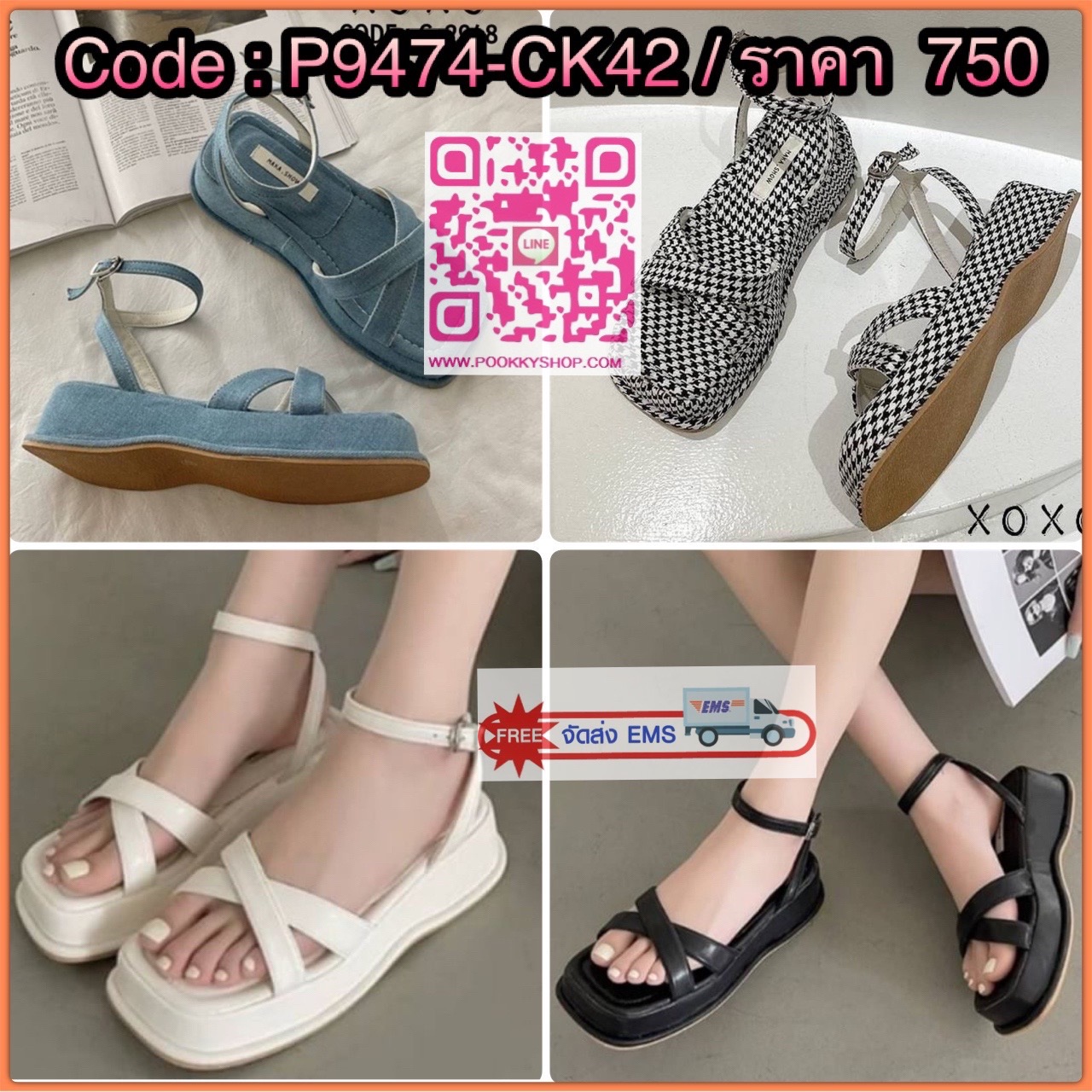 สินค้าพร้อมส่ง สไตล์งานเกาหลี คัชชูสวม ส้นเตารีด สวย เก๋ ใส่สบาย พื้นนุ่ม วัสดุ สีครีม,ดำ หนัง PU / สีฟ้า วัสดุผ้ายีนส์ / ขาวสลับดำ ผ้าชิโนริ แต่งไค้วด้านหน้า ด้านหลังตะขอเกี่ยว ส้นแบบนี้ใช้งานได้ทั้งวัน ไม่เมื่อยเลยตอนสวมใส่