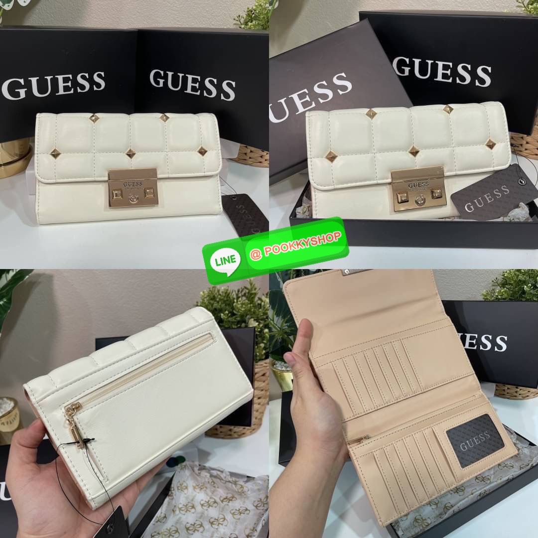 Guess แท้ Outlet กระเป๋าตัง ใบยาว เปิดปิดด้วยกระดุมแม่เหล็ก ใครชอบใส่บัตรได้เยอะ ต้องรุ่นนี้เลย