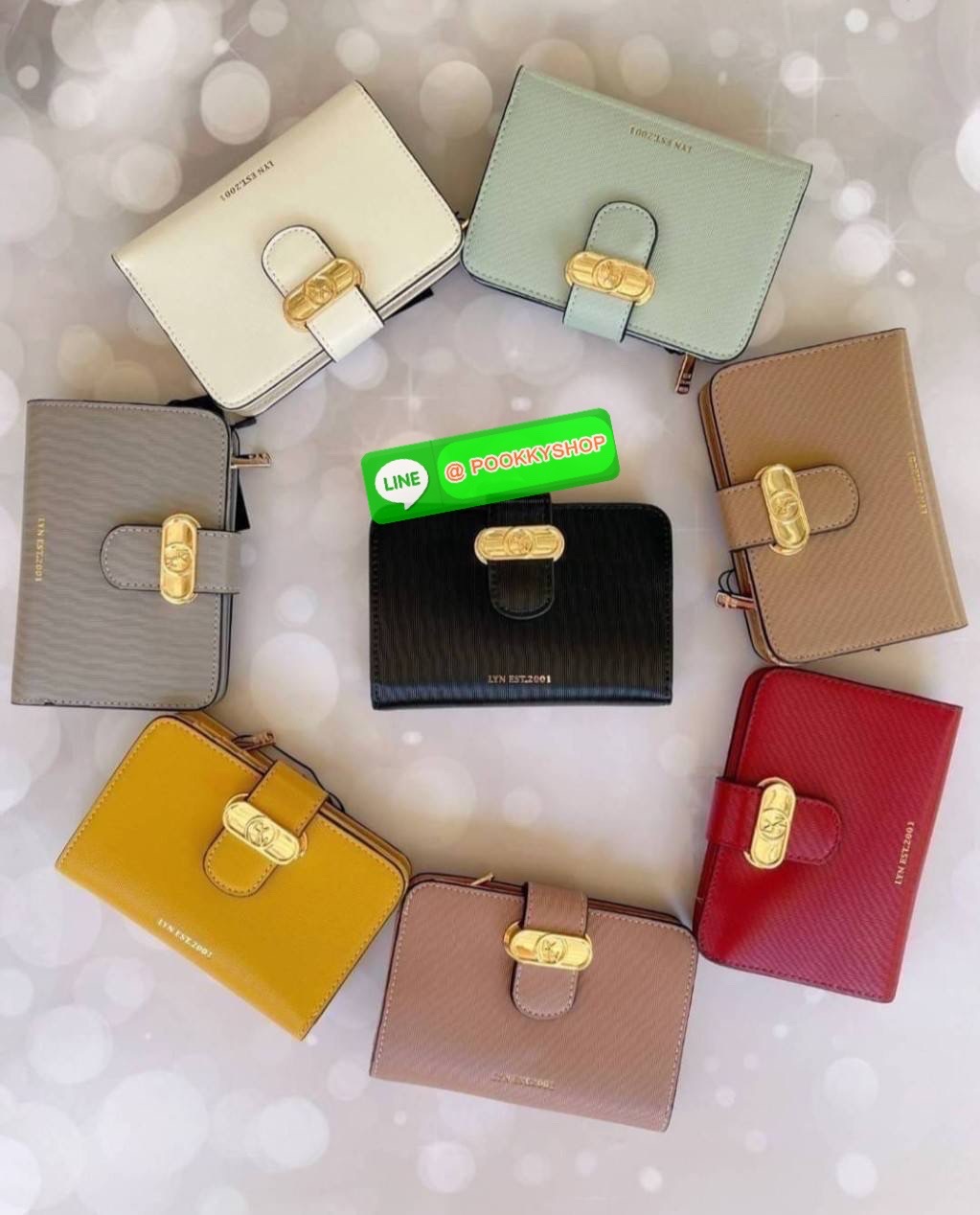 LYN แท้ Outlet กระเป๋าสตางค์ใบกลาง