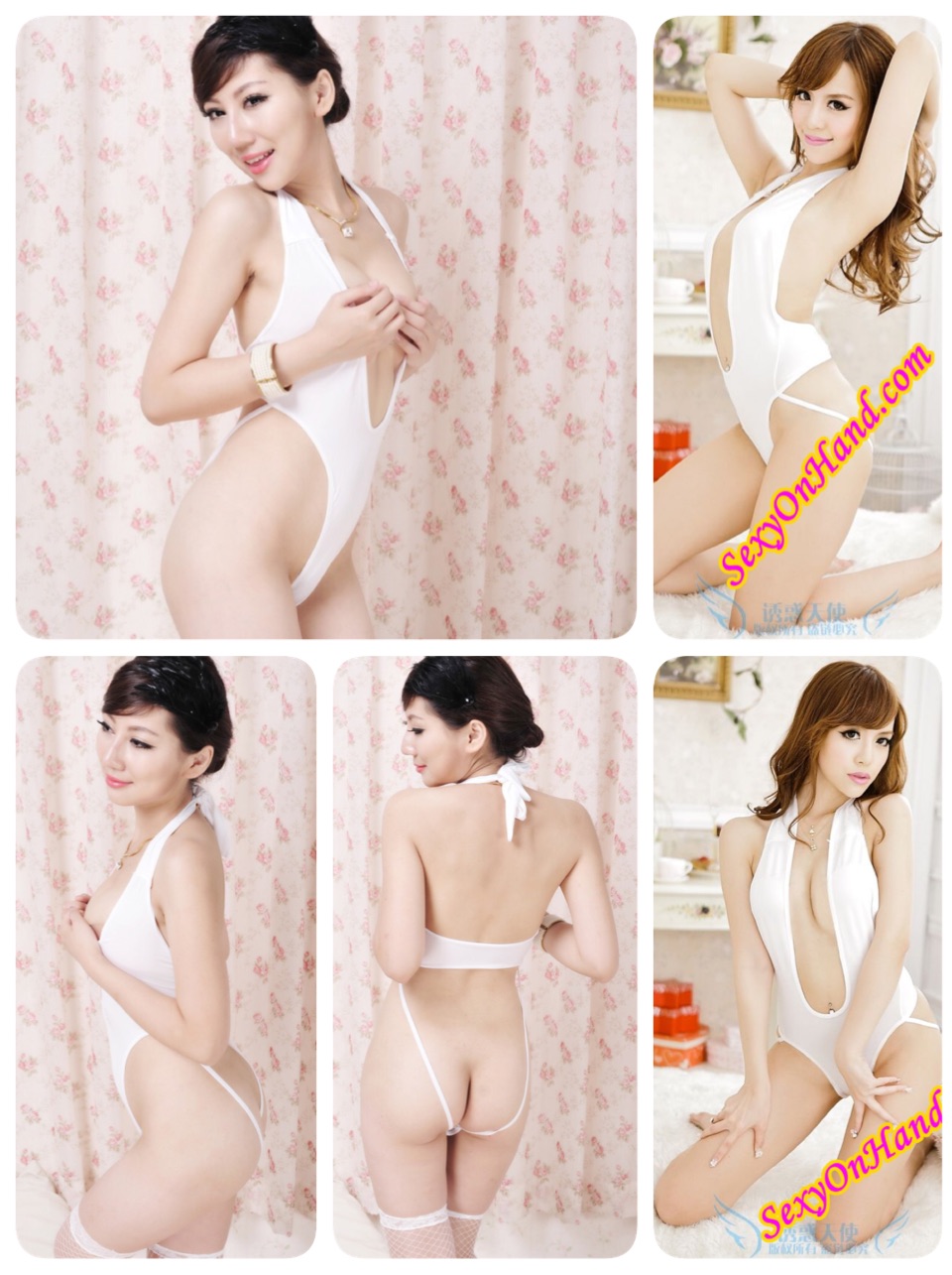 ชุดเซ็กซี่ ยั่วน้ำลาย ชุดวันพีซ สีขาว แหวกอก ถึงกลางลำตัว โคนขาเว้าสูง ตัวชุดเป็นผ้ายืด เกรดเอเอเอ ผ้า มีน้ำหนัก ทิ้งตัว ..แบบแต่งช่วงคอ เซ็กซี่ และเก๋มากๆคะ