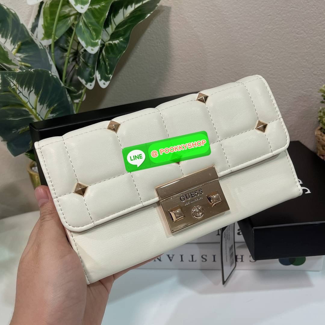 Guess แท้ Outlet กระเป๋าตัง ใบยาว เปิดปิดด้วยกระดุมแม่เหล็ก ใครชอบใส่บัตรได้เยอะ ต้องรุ่นนี้เลย