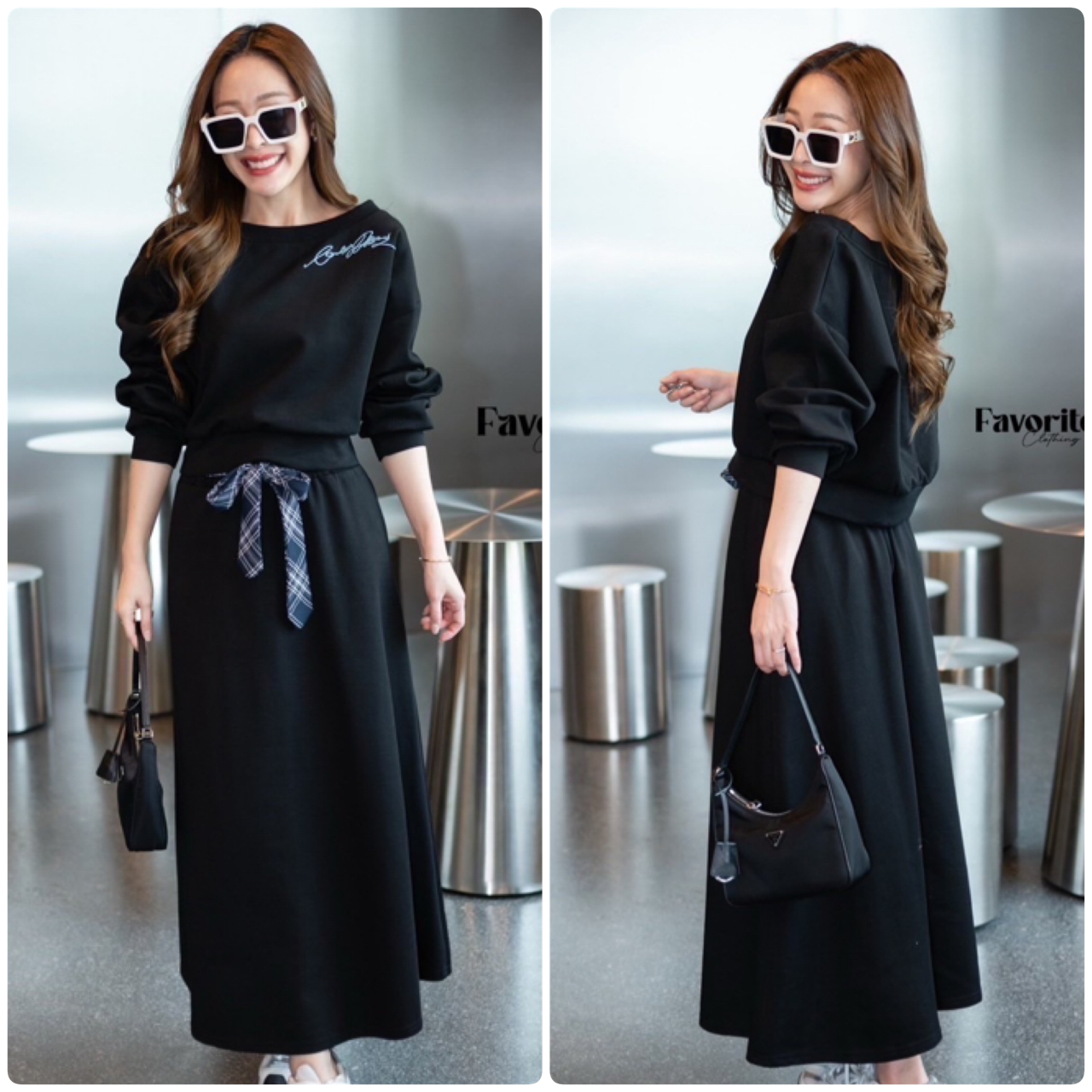 รอบ3 มาแล้วค่าาาา!!!!!! ❣️Set เสื้อแขนยาว+กระโปรงยาว❣️ Set เสื้อยืดแขนยาวคอปาด ปักลายด้านหน้า มาพร้อมกระโปรงผ้ายืด เอวสม็อค มีเข็มขัดผ้าเก๋ๆลายสก็อตมาให้ สามารถปรับผูกได้หลายแบบนะคะ งานดีมากกก ห้ามพลาดเลย!!!