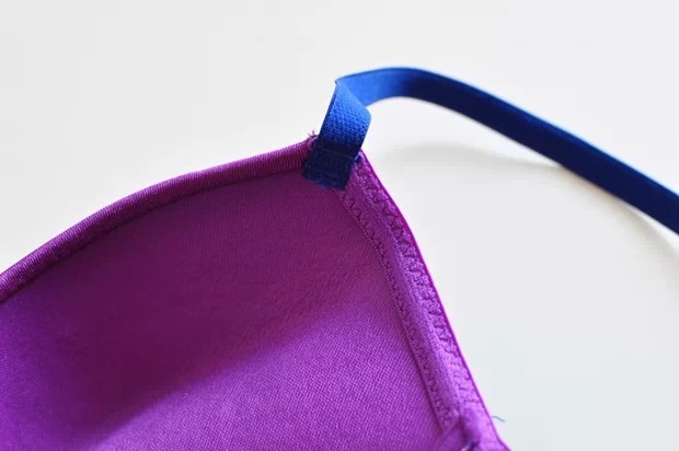 ชุดนอน สายเดี่ยวแต่งลูกไม้ สีม่วง งานเกรดพรีเมี่ยม ติดตะขอด้านหลัง Size XL (C85/D70/D75/D80 )