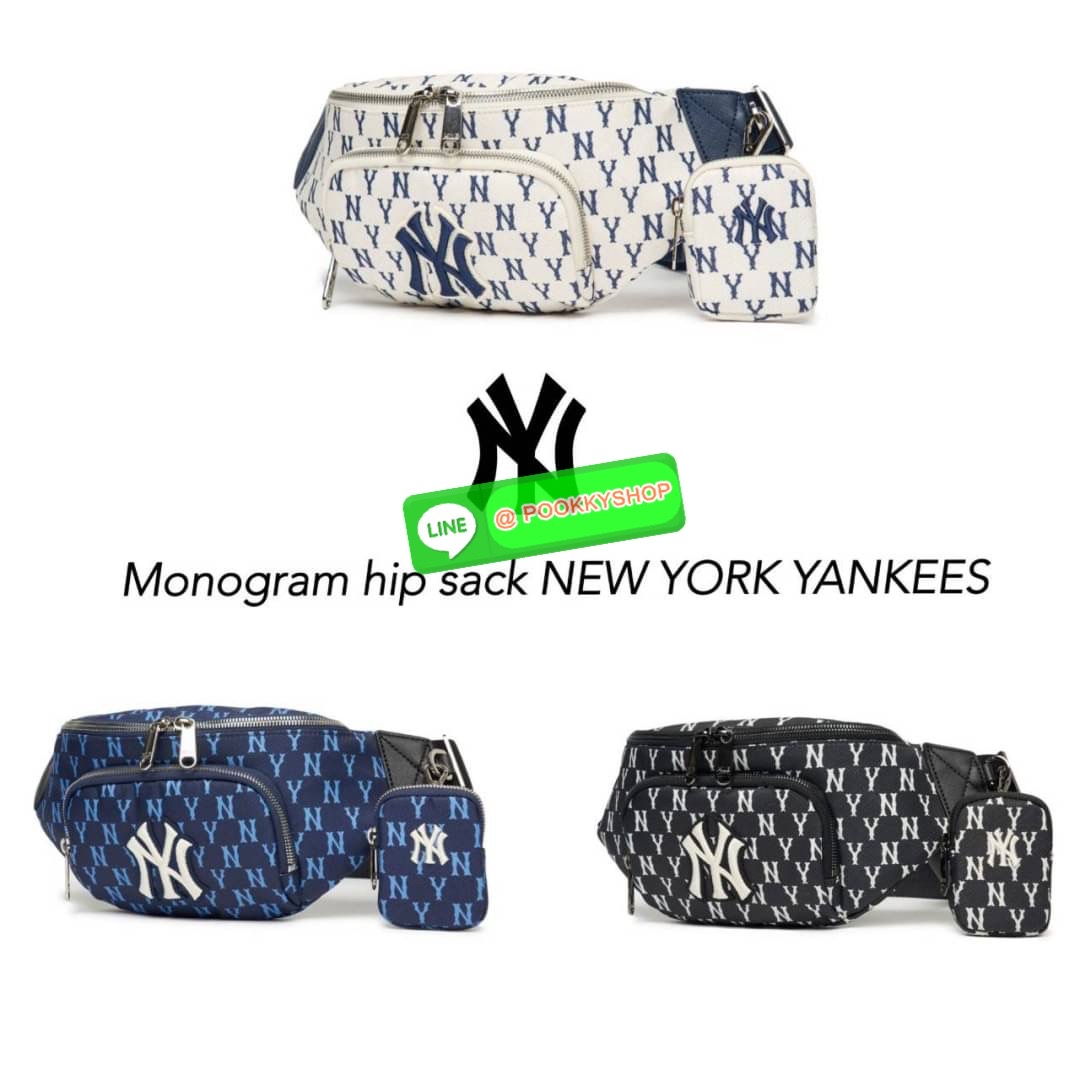 New collection!!! MLB MONOGRAM HIP SACK NEW YORK YANKEES กระเป๋าทรงคาดอก คาดเอว สะพายไหล่ จากแบรนด์ดัง MLB เป็นรุ่นยอดฮิต อีกคอลเลคชั่นที่ขายดี วัสดุ ผ้า NYLON กันน้ำ ด้านหน้าปักโลโก้แบรนด์ อะไหล่แบรนด์ ด้านใน มีช่องซิปแยก 1 ช่อง และ ช่องหลักใหญ่ 1 ช่อง ม