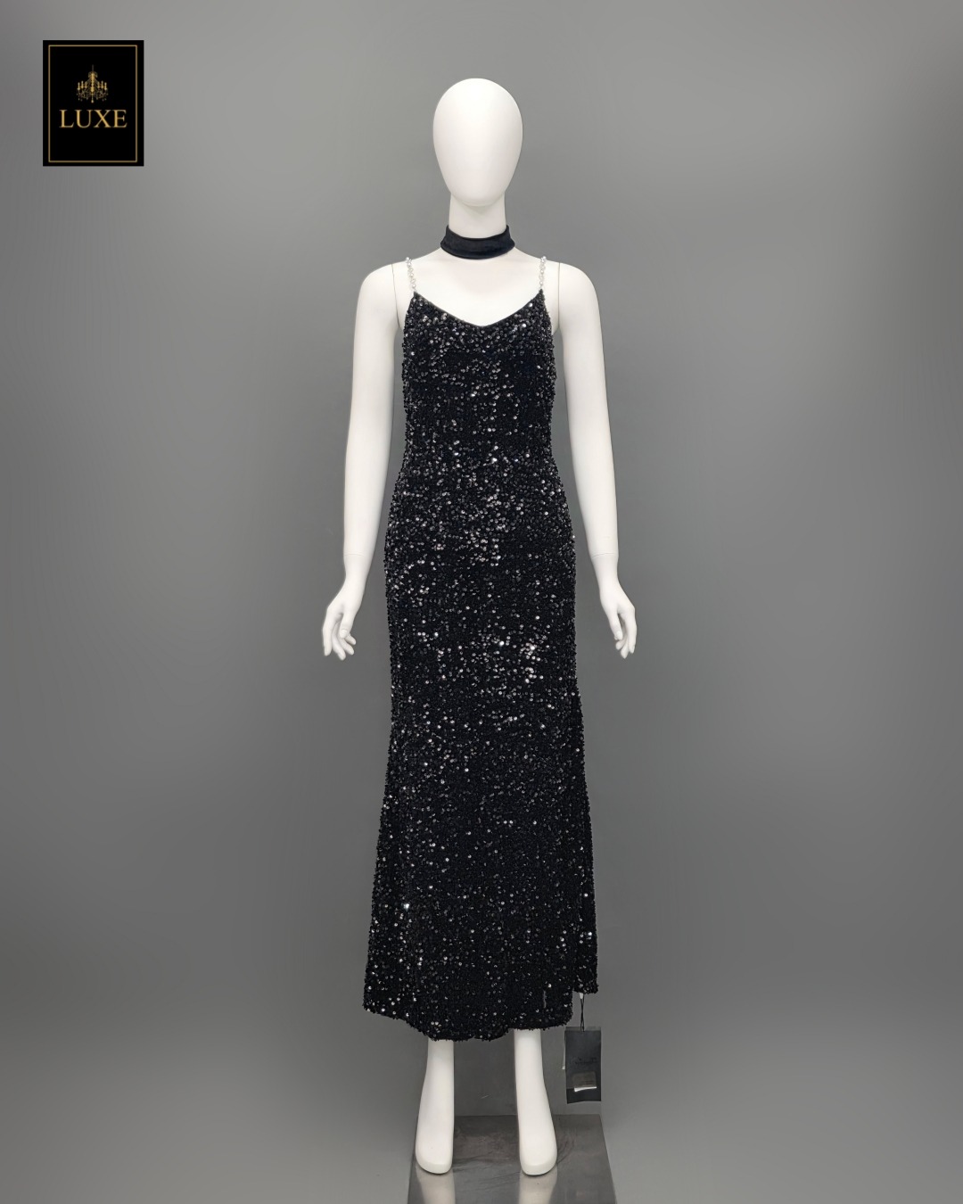 เดรสแฟชั่น เดรสเสื้อสายเดี่ยว กระโปรงยาวทางเอ