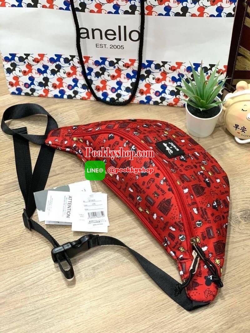 ANELLO กระเป๋าคาดอก CROSSBODY MINI DISNEY X ANELLO รุ่นDT-G010 กระเป๋าทรงคาดอก คาดเอว หรือสะพายครอสบอดี้ จากDisney x anello ซีรีย์ Let's travel with Mickey คอลเลคชั่นใหม่ที่มีการนำทั้ง 5 ประเทศ เอาสถานที่มาวางบนตัวกระเป๋าและมีตัวการ์ตูนสุดคลาสสิคอย่า