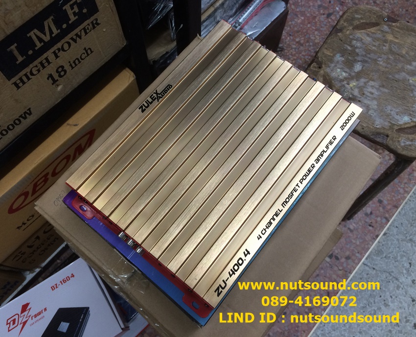เพาเวอร์แอมป์รถยนต์ 4 CH 2000 W ยี้ห้อ ZULEX รุ่น ZU 400.4 (ทอง)