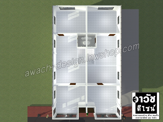 C0324 แบบอาคารพาณิชย์ 2 ชั้น 4 ห้องนอน