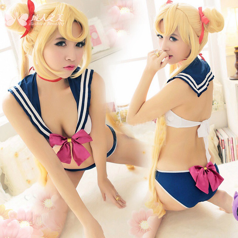 ชุดทูพีซ ชุคอสเพลย์ทูพีซ นักเรียนญี่ปุ่น แต่งคอปกทหารเรือ น้ำเงินแถบขาว สวยใส น่ารัก ๆ คะ