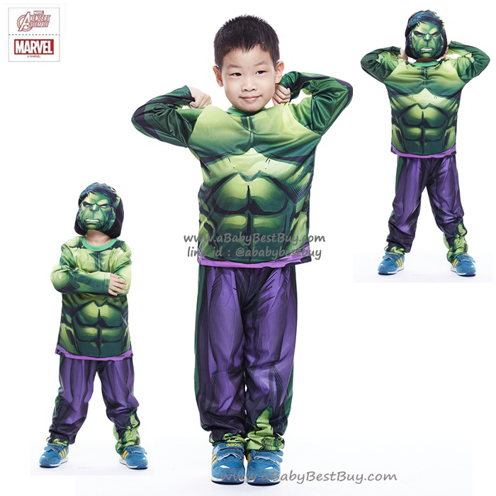 ฮ " ชุดแฟนซี เด็กผู้ชาย Hulk - The Avengers Super Hero ( 4-6-8-10 ปี ) - The Hulk เสมือนจริง มาพร้อมกับเสื้อ กางเกง หน้ากาก เพื่อให้คุณหนูๆได้สนุกกับชุดsuper hero คนโปรดตามจิตนาการ ชุดสุดเท่ห์ ใส่สบาย ลิขสิทธิ์แท้
